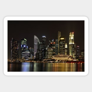 Singapore Skyline at Night Sticker